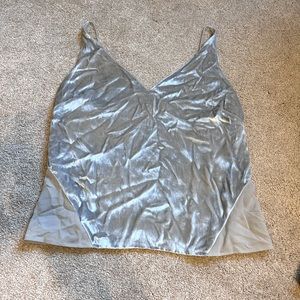 Silver sleeveless top